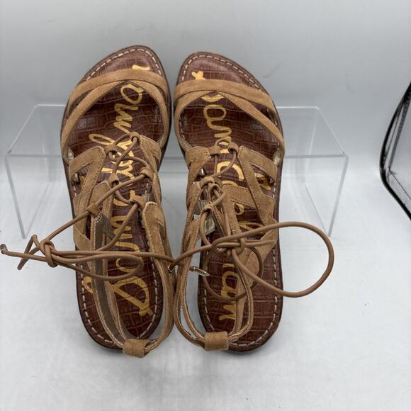 Sam Edelman Gemma Gladiator Sandals Size 8.5 Brown Lace-Up Women’s Flats - Picture 6 of 9